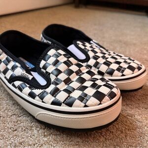 Vans Ultracush Black and White Checkered Slip-On Sneakers